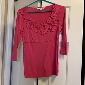 Pink Boden top with petal detail on collar